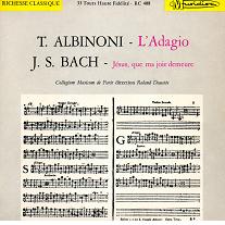 33T 17cm "L'adagio" de Tomaso Albinoni